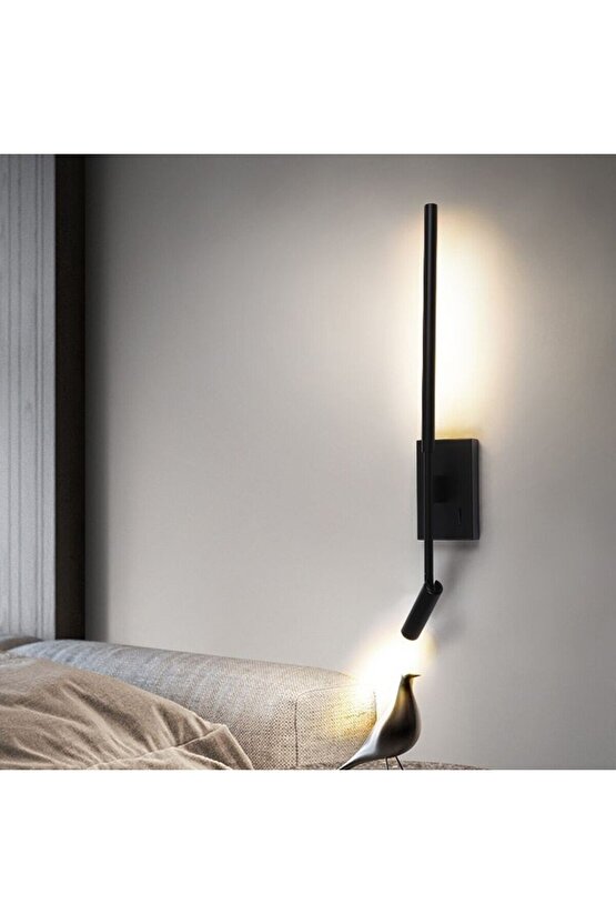 6+3 Watt, Döner Direk, Oynar Başlıklı Led Yatakbaşı Armatür, Led Duvar Aplik, Modern Yatakbaşı Aplik