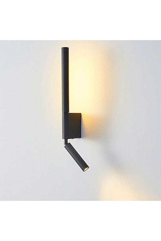 6+3 Watt, Döner Direk, Oynar Başlıklı Led Yatakbaşı Armatür, Led Duvar Aplik, Modern Yatakbaşı Aplik