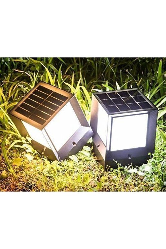 15 x 19 Cm, 30 Watt, Kumandalı, Güneş Enerjili ve E27 Duylu, 3 Işık Modlu Solar Küp Bahçe Armatürü
