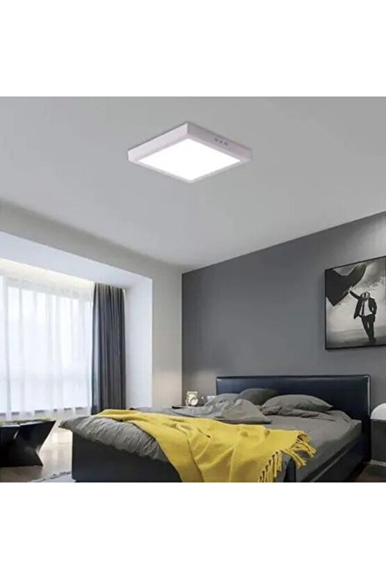24 Watt Günışığı Ledli Çok Kaliteli Sıva Üstü Tavan Armatür 22 x 22 Cm Kare Sıva Üstü Tavan Armatürü