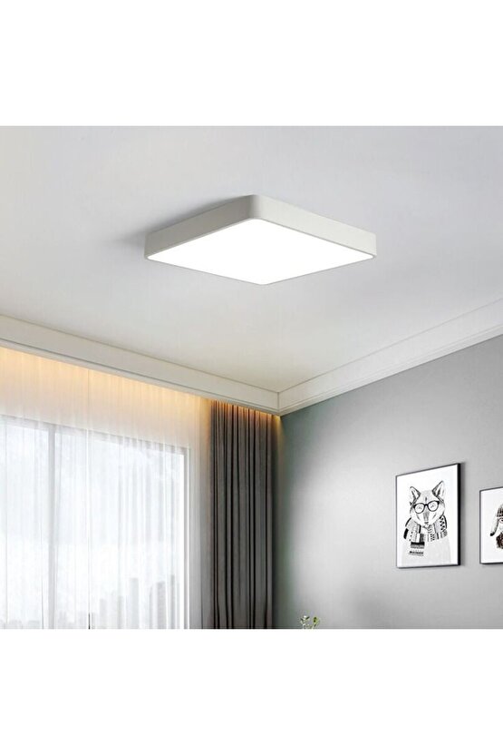 30 Watt Beyaz Işık, Çok Kaliteli Sıva Üstü Metal Kasa Tavan Armatürü, 3200 Lümen 6400 Kelvin Armatür