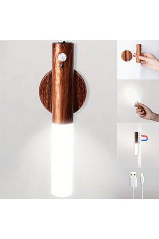 Şarjlı, Sensörlü, Taşınabilir, Magnetli, Çok Amaçlı Led Aplik, Sarjlı Duvar, Masa Üstü, Gece Lambası