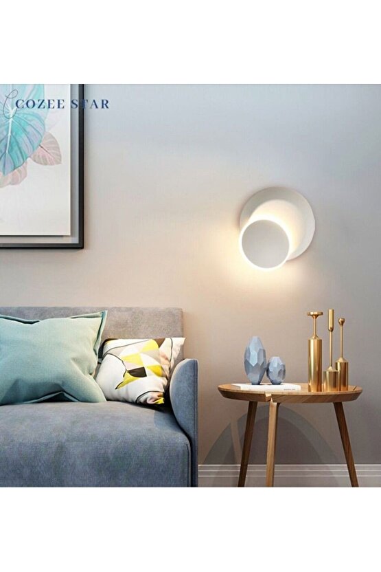 2 Adet Elektrikle Çalışır, BEYAZ Alüminyum Kasa, Oynarbaş Yatakbaşı Aplik, 6 Watt Günışı Led Armatür