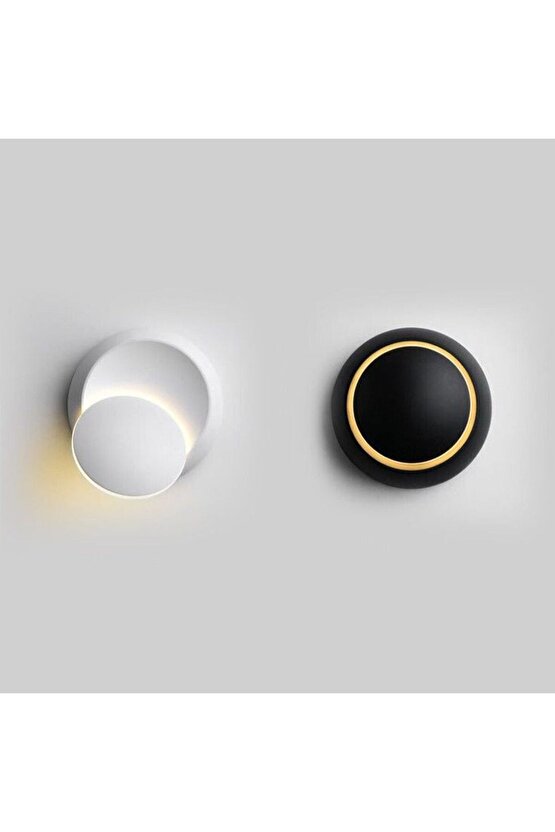 2 Adet Elektrikle Çalışır, BEYAZ ve SİYAH Alüminyum Kasa, Modern Aplik, 6 Watt Günışı Led Armatür