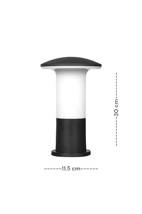 32 Cm Mantar Model Set Üstü Bahçe Armatürü | Siyah Dış Mekan | Ip54 Su Geçirmez | E27 Duylu