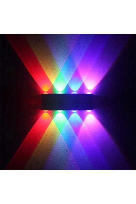 Otel Cafe Bar Disko Aplik 4 Işık Renkli Dekoratif Led Aplik, 8 Watt Modern Tasarım Led Armatür