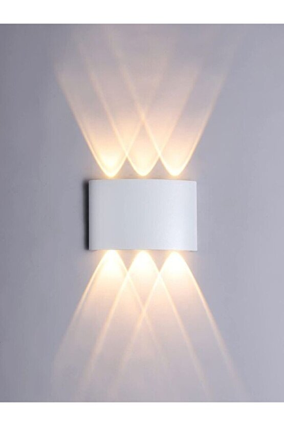 U2 Uranüs Beyaz Kasa 6 Watt (10 WATT EŞDEĞER) Gün Işığı Çift Yönlü Iç Ve Dış Mekan Aplik