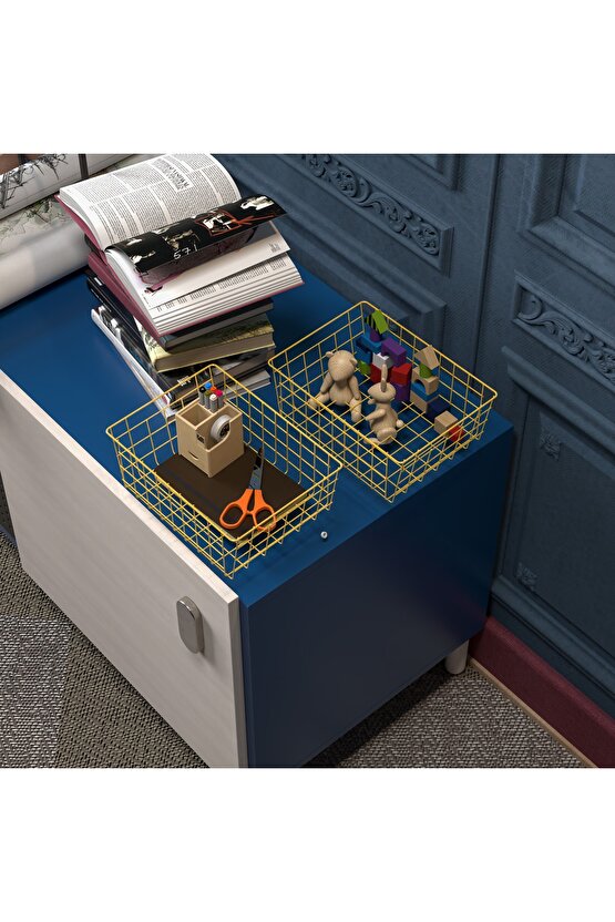 Dolap Içi Organizer Banyo Mutfak Oyuncak Makyaj Sepeti Gold Sepet Düzenleyici Toparlayıcı