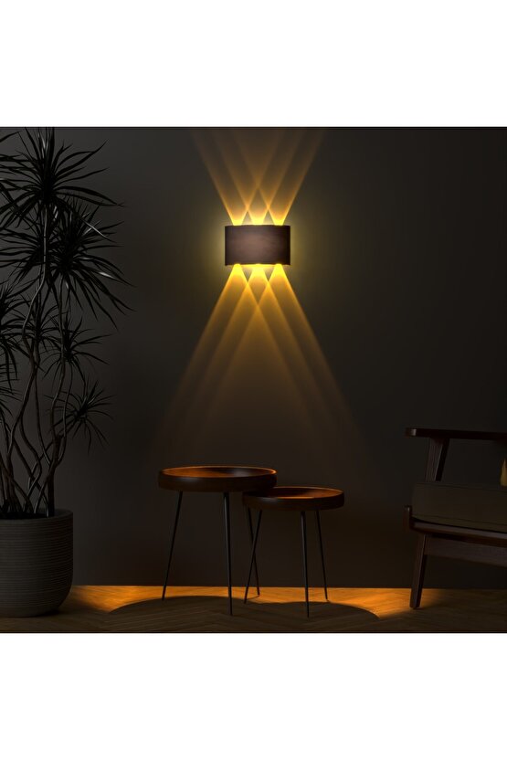 Uranüs Eskitme Kasa Amber Işık Ledli Dekoratif Işık Süzmeli Iç Dış Mekan Modern Aplik