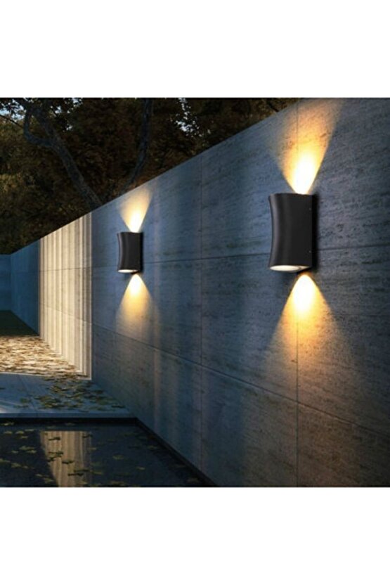 Beyaz Işık Ledli Modern Çift Yönlü İç Ve Dış Mekan Bahçe Teras Duvar Apliği