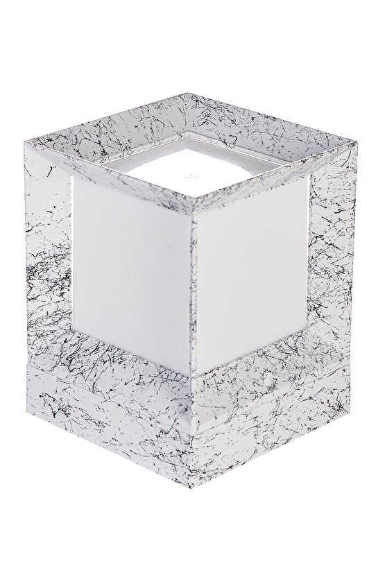 Mermer Desen Plastik 1. Sınıf Kare Küp Bahçe Aydınlatma Armatürü