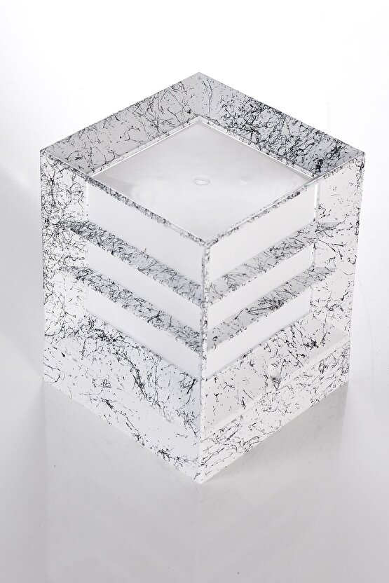 Mermer Desen Plastik 1. Sınıf Kare Küp Bahçe Aydınlatma Armatürü