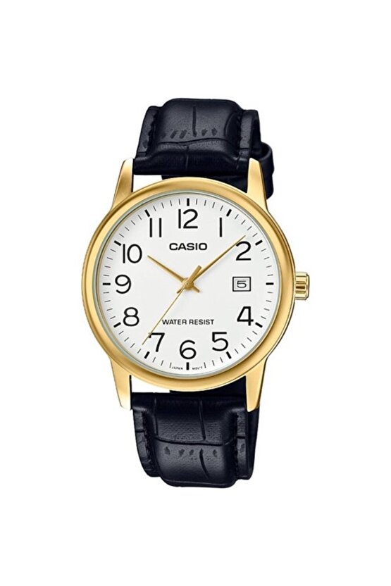 MTP-V002GL-7B2UDF Quartz Deri Siyah Beyaz Kadran 37 mm Erkek Kol Saati