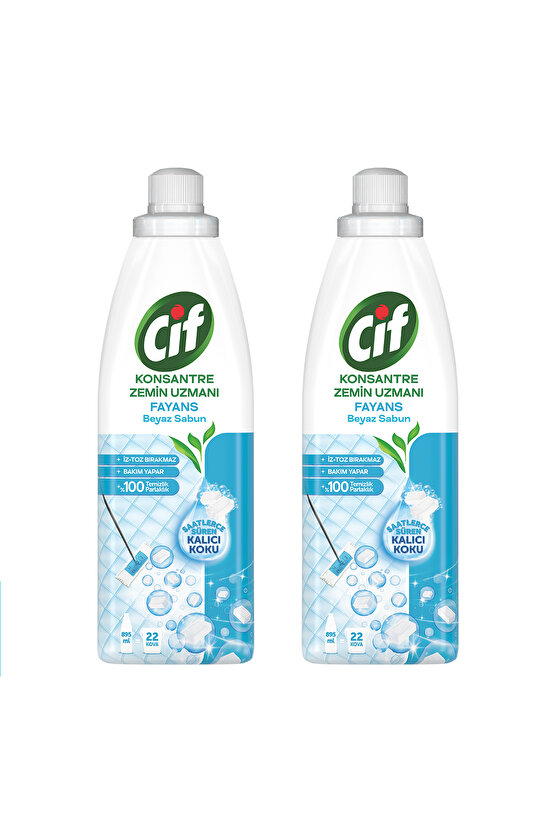 Konsantre Zemin Uzmanı Fayans Beyaz Sabun %100 Temizlik Ve Parlaklık 895 ml 2adet