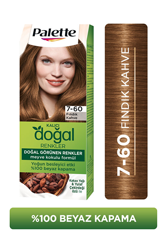 Kalıcı Doğal Renkler  7-60 Fındık Kahve Goji Berry Özü Saç Boyası