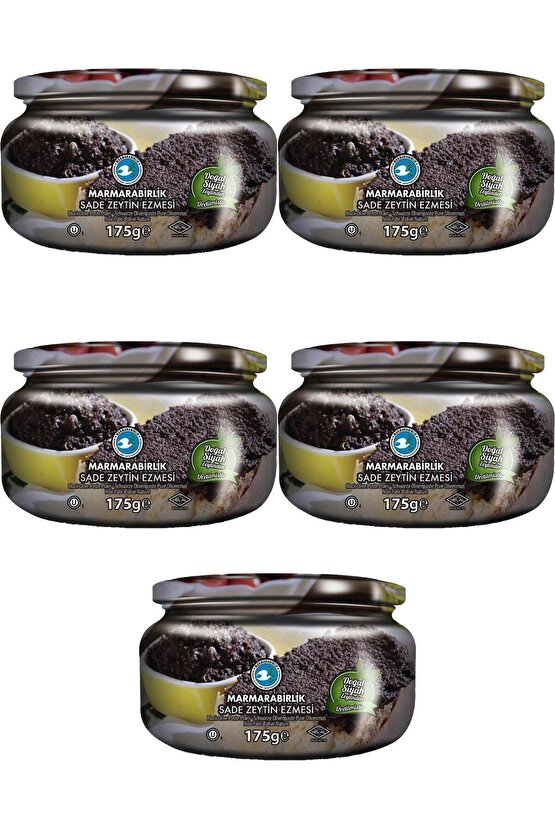 Siyah Sade Ezme Zeytin 175 gr Cam X 5li Paket
