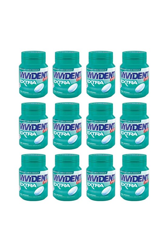 XYLIT Extra Nane Aromalı Şekersiz Tatlandırıcılı Draje Sakız 63 g X 12 Adet