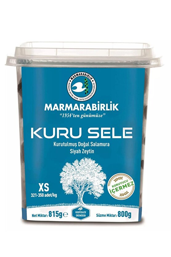 Siyah Zeytin Kuru Sele XS 800 Gr. Pet 321-350 (6LI)