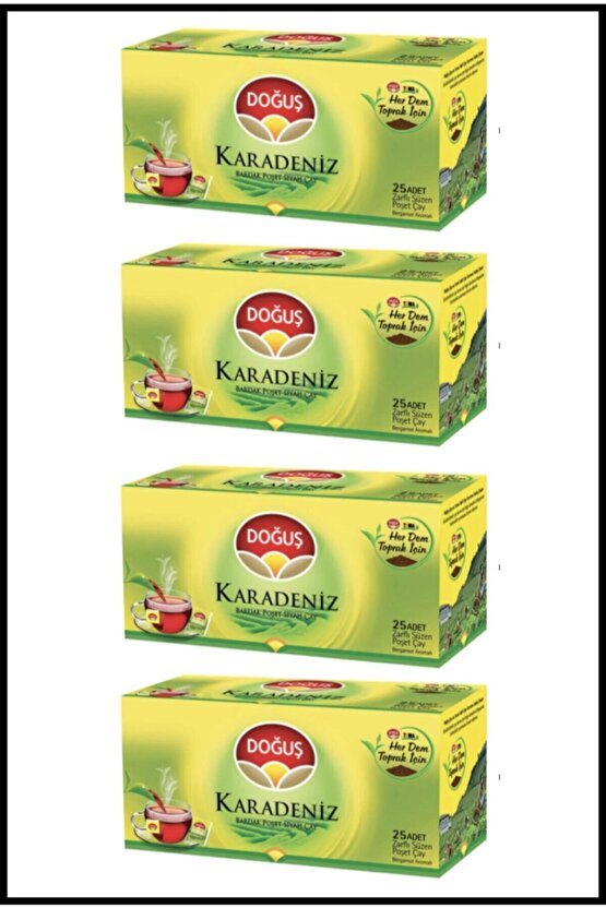 Karadeniz Bardak Poşet Siyah Çay - 25 li 4 ADET