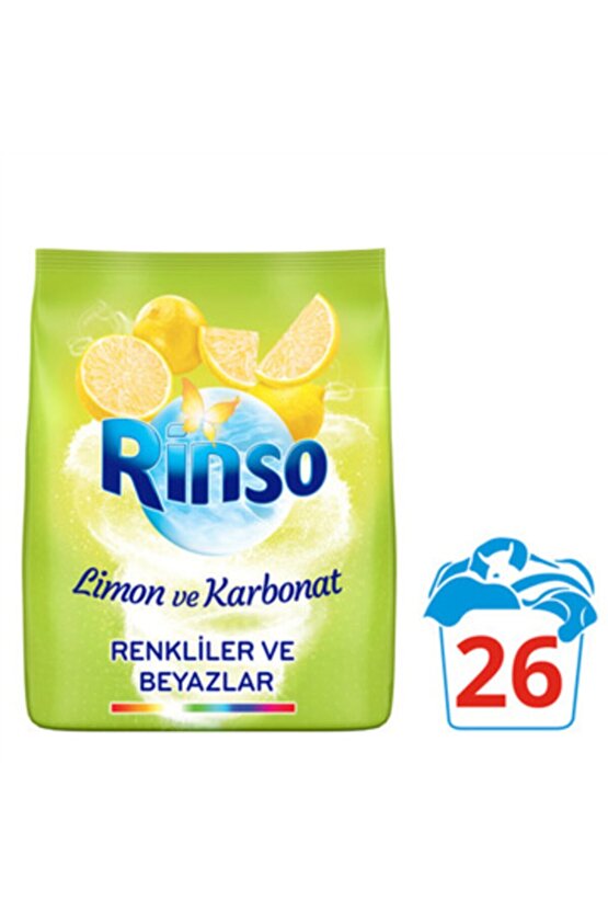 Limon ve Karbonat Renkliler ve Beyazlar İçin Toz Çamaşır Deterjanı 4 kg 26 Yıkama
