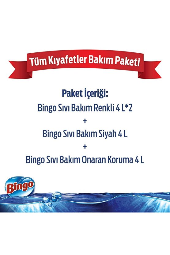 Matik Sıvı Bakım Çamaşır Deterjanı Tüm Kıyafetler 4 L 4lü