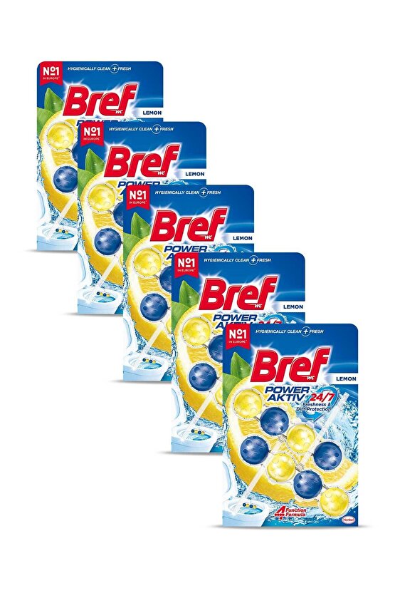 Power Aktiv Katı Tuvalet Bloğu 5 Adet Limon Ikili (5\Lİ SET)