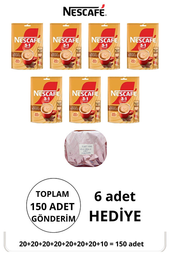 Sütlü Köpüklü 3ü 1 Arada 144 Adet 17,4 gram