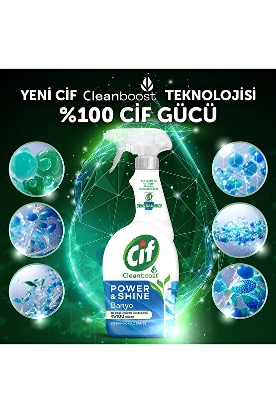 Sprey Temizleyici Power Shine Banyo 750ml 1adet Sprey Power Shine Mutfak 750ml 1adet