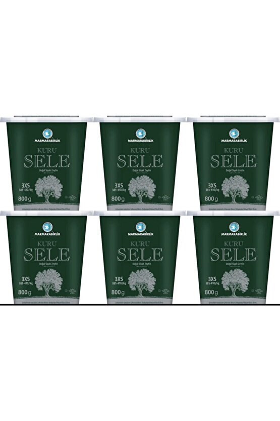 Doğal Kuru Sele Siyah Zeytin 800 gr X 6 Adet