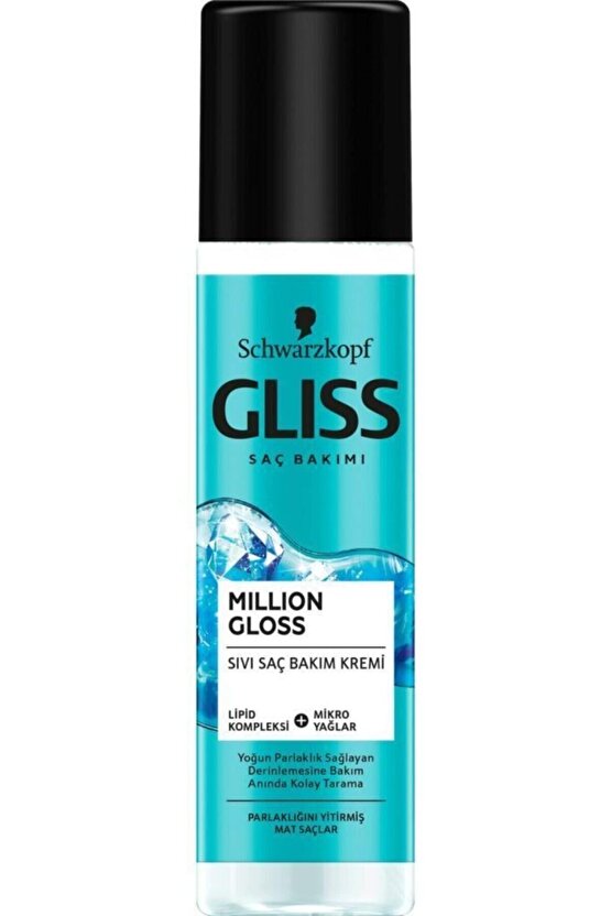 Schwarzkopf Gliss Million Gloss Yoğun Parlaklik Veren Durulanmayan Sivi Saç Kremi 200 Ml