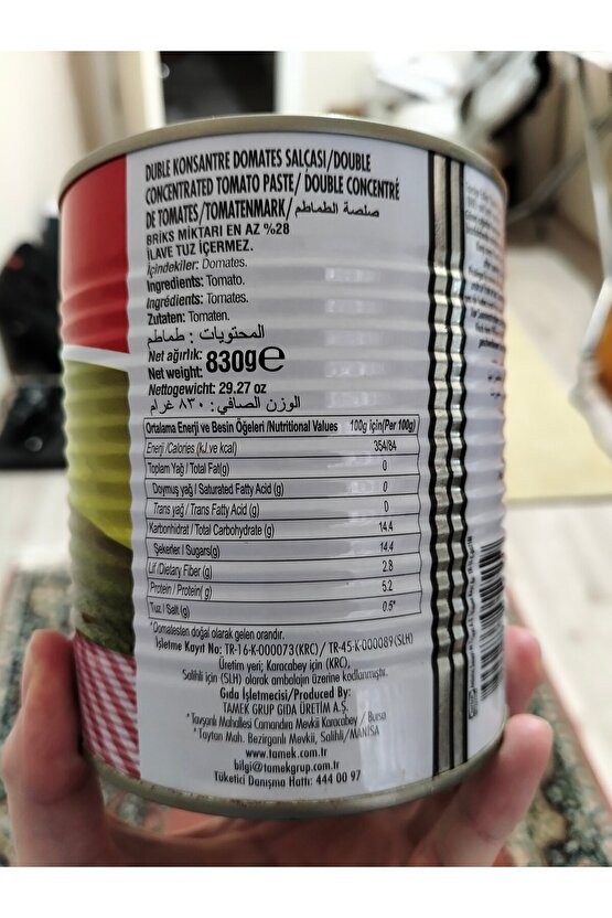 Domates Salçası Teneke 830 gr