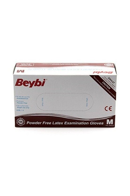 Lateks Muayene Eldiveni Pudrasız Orta Boy 100lü Paket