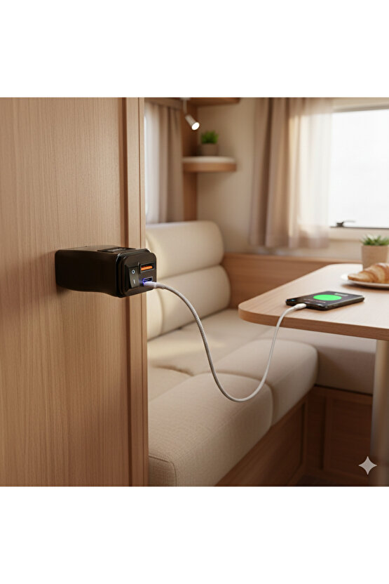 Motosiklet & Elektrikli Bisiklet- Scooter Su Geçirmez Hızlı Şarj Cihazı-USB-Type-C Aç-Kapa Anahtarlı