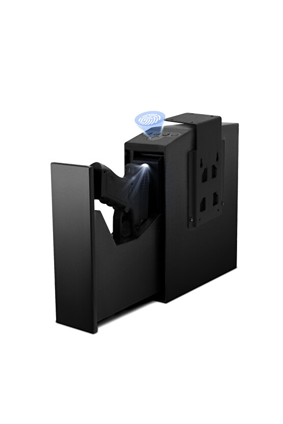 Şifreli Parmak İzli Çelik Silah Kasası - Otomatik Açılır Gizli Tabanca Kasası Ev ve Ofis Tipi