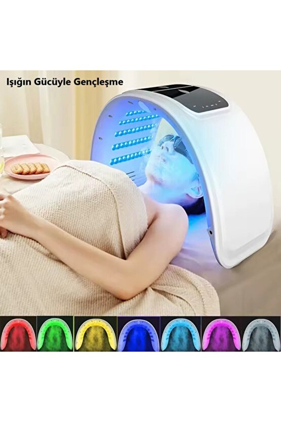 Profesyonel 7 Renk LED Yüz Maskesi & Cilt Bakım Cihazı Işık Terapisi + Nemlendirici Sprey Özellikli
