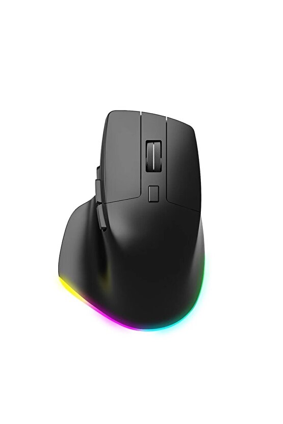 Kablosuz Mouse Bluetooth 5.04.0 + 2.4g Ergonomik Şarjlı Sessiz RGB Mouse Modern Tasarım Işıklı