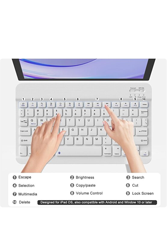 Apple iPad A16 11 Tablet Için Uyumlu Slim Şarjlı Bluetooth Klavye Ve Mouse Seti