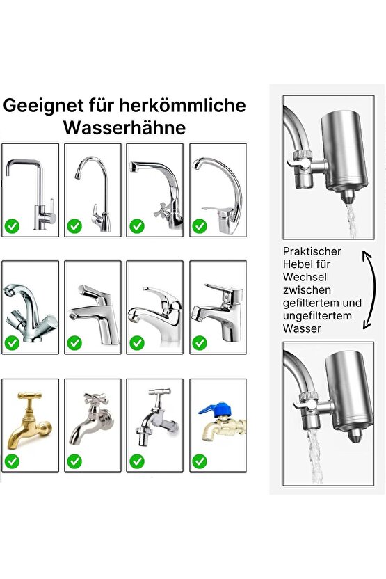 Musluk Suyu Filtresi Paslanmaz Çelik Mutfak İçin Mikrofiltrasyon Seramik Filtre Su Arıtma Sistemi