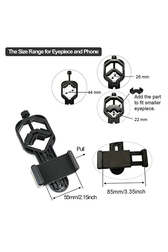 Dürbün Teleskop Mikroskop Için Telefon Bağlantı Aparatı Universal Telefon Tutucu Adaptör