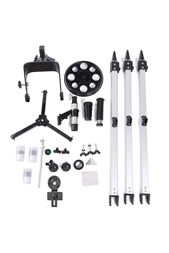 Reflektör Teleskop 76mm Diyafram 700mm Odak 35X-875X Zoom Ay & Güneş Filtresi+Telefon Tutucu+Tripod