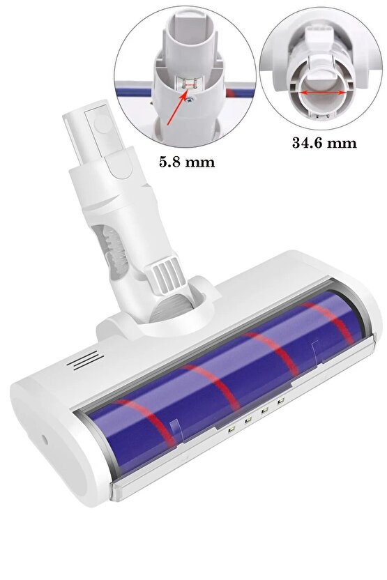 Mi Dream e K10G101CG9 İçin LED Işıklı Islak Kuru Turbo Süpürge Başlığı Elektrikli Fırça Başlık