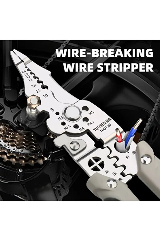 Çok Fonksiyonlu Tel Sıyırıcı Pense Elektrikçiler İçin Profesyonel Kablo Kesme Sıyırma Bükme Aleti