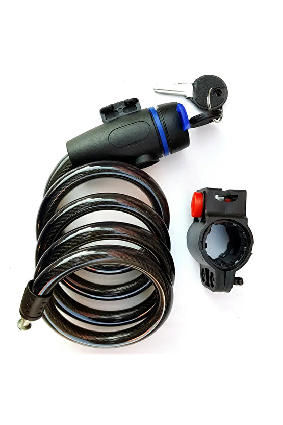 Bisiklet Motosiklet Kilidi Anahtarlı Çelik Kilit+KM Hız Göstergesi + LED Lazer Işık Hediye FULL SET