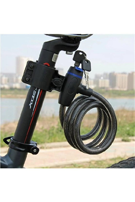 Bisiklet Motosiklet Kilidi Anahtarlı Çelik Kilit+KM Hız Göstergesi + LED Lazer Işık Hediye FULL SET