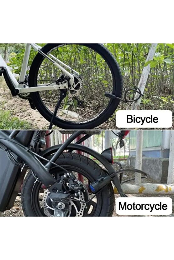 Bisiklet Motosiklet Kilidi Anahtarlı Çelik Kilit+KM Hız Göstergesi + LED Lazer Işık Hediye FULL SET