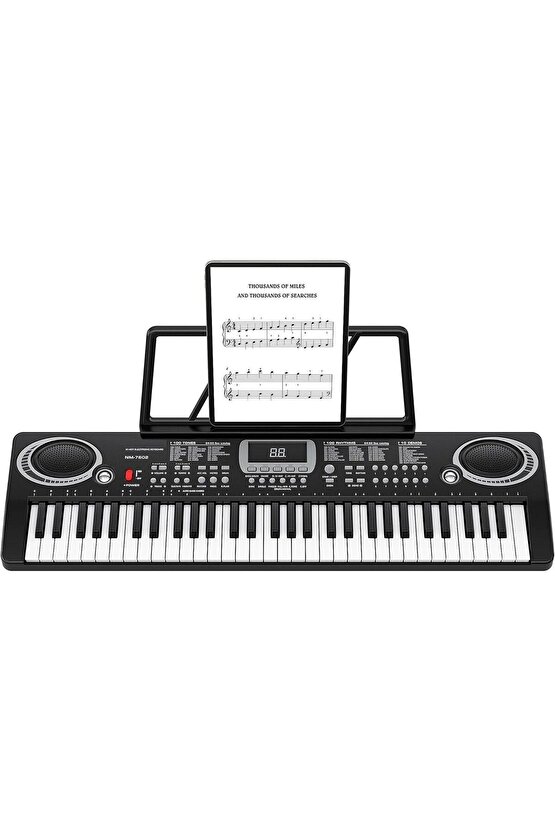 Piyano 61 Tuşlu 5 Oktav Org 100 Ses+100 Ritim Eğitim İçin Mikrofon+ Nota Standı+Taşıma Çatası HEDİYE