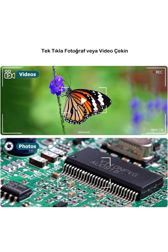 Dijital Mikroskop 1600X Zoom 8 LED Taşınabilir Saç ve Cilt Analiz Cihazı - IOS ve Android Uyumlu