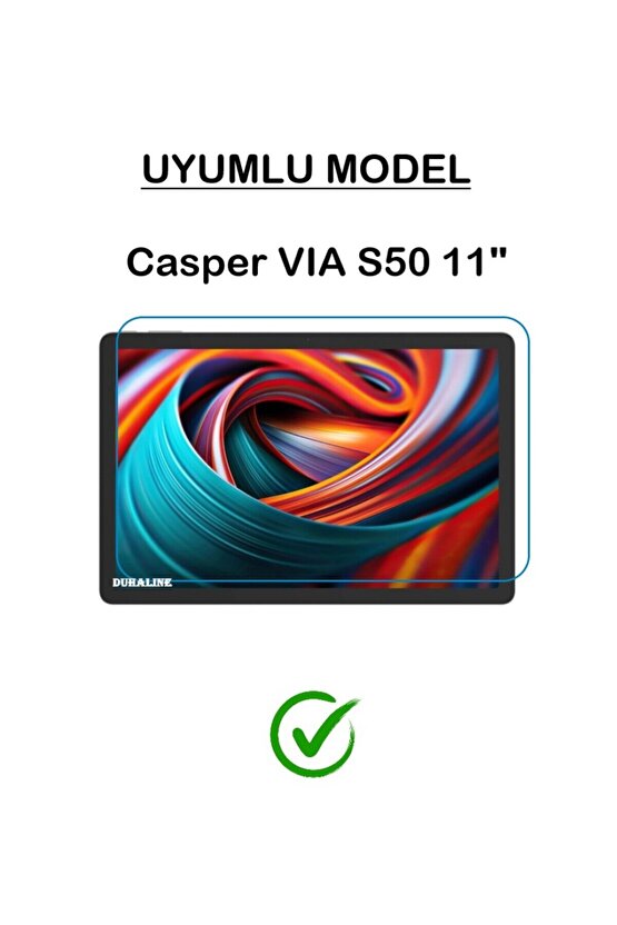 Casper VIA S50 11 için Standlı Tablet Kılıfı + Kırılmaz Ekran Koruyucu+Dokunmatik Kalem
