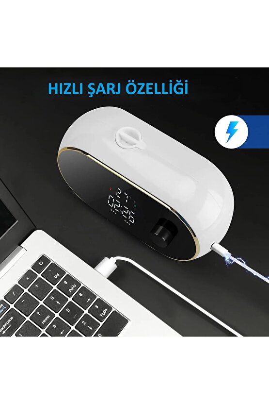 Modern Stil Duvara Monte USB Şarjlı LCD Dijital Ekran Otom. Temassız Sensörlü Köpük Sabunluk 450ml