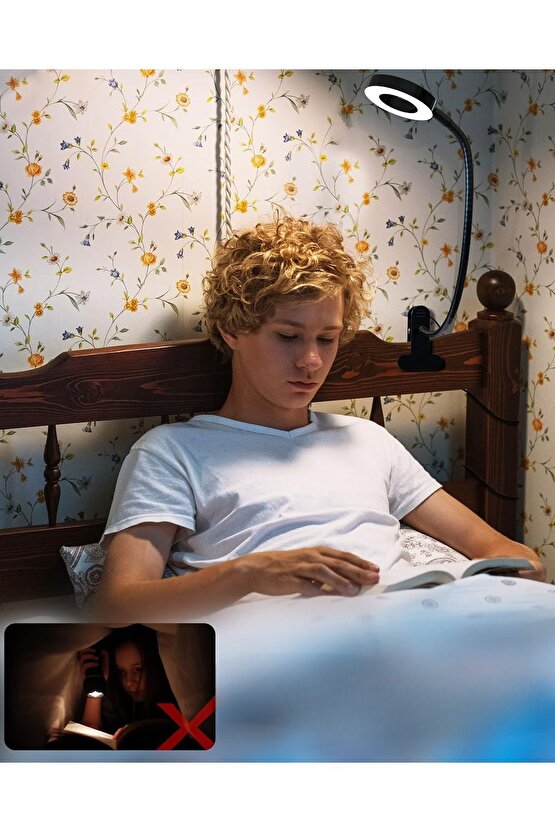 Çok Fonksiyonlu Akrobat  Klipsli Masa Lambası Ayarlanabilir Işık Seviyeli LED Çalışma Lambası